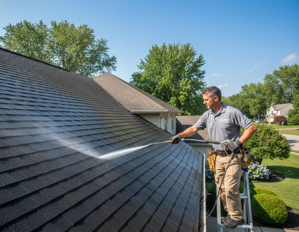 Roof Cleaning That Won’t Harm Landscaping in Lewis Center